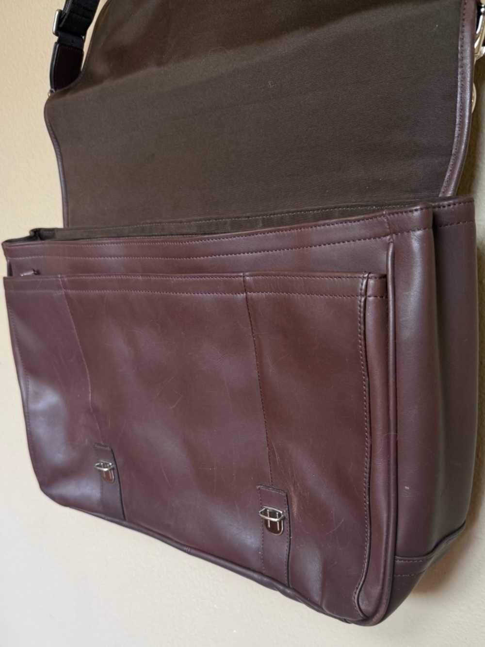 Vtg Coach Lexington Flap Top Brown Leather Laptop Briefcase Commuter Bag - Picture 4 of 16